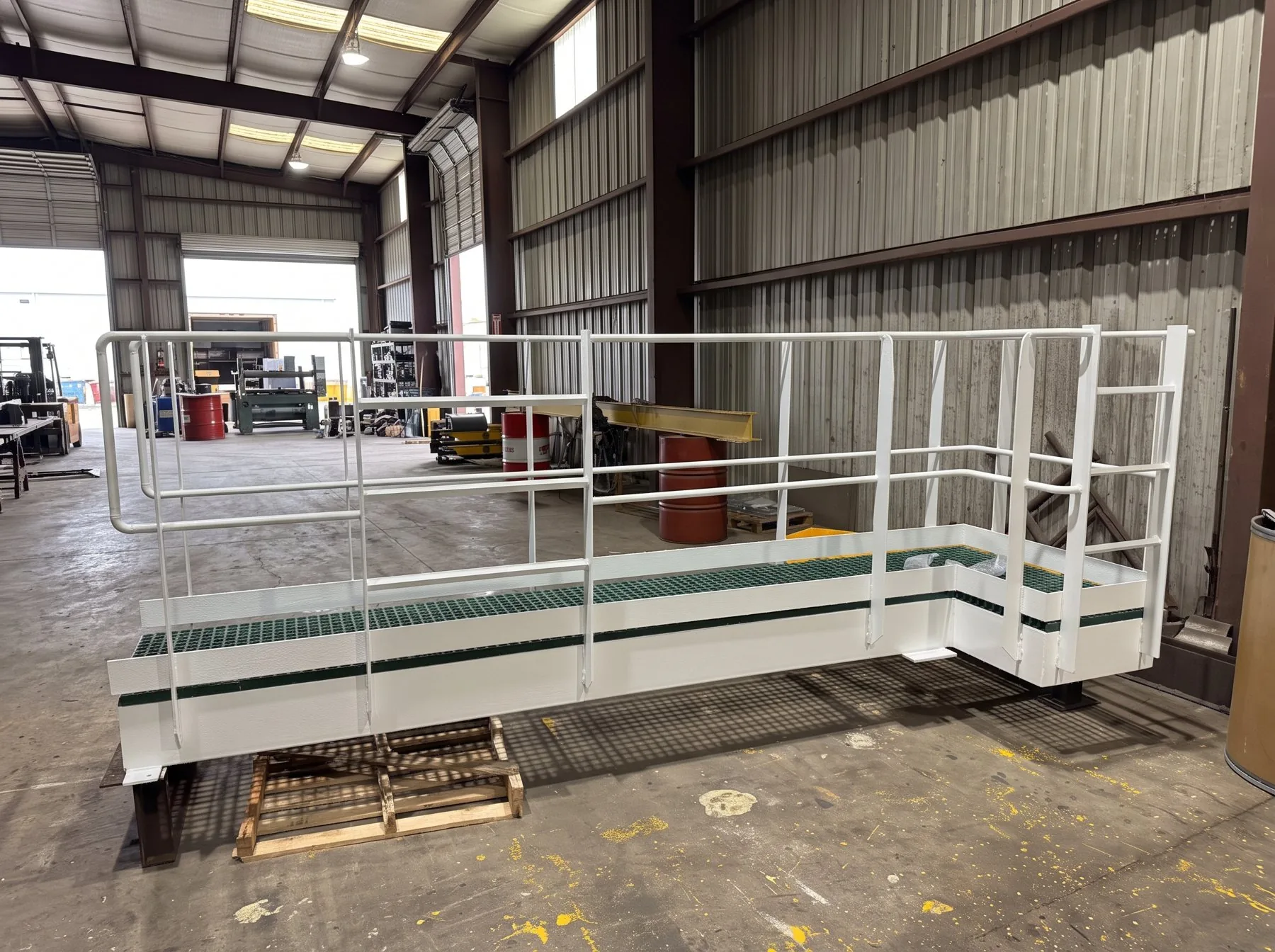 Custom fabricated walkway